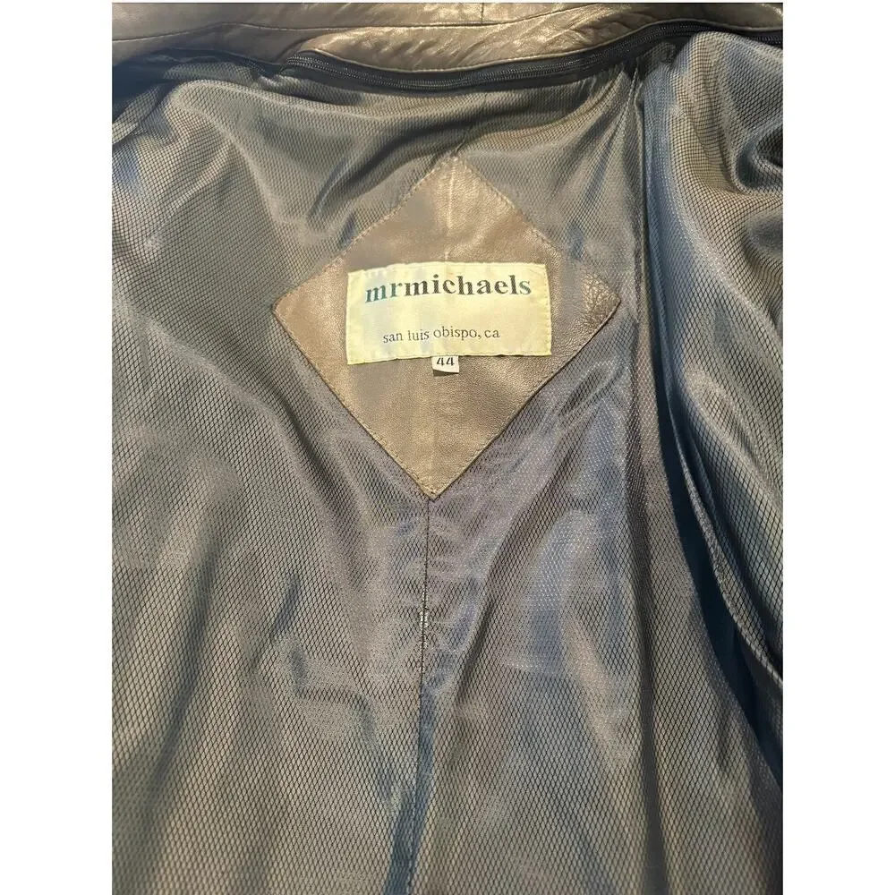 Vintage 100% Leather Coat Mr Michaels San Luis Obispo‎ Bomber Jacket